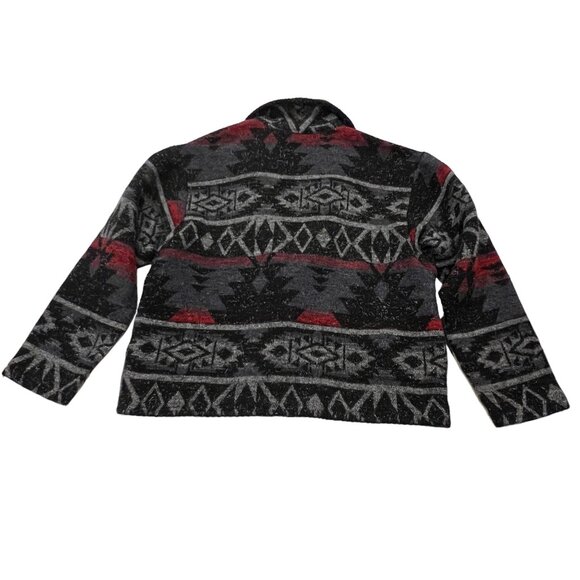 Coldwater Creek Lightweight Aztec Pattern Jacket, USA, Black Gray Red, S - Picture 6 of 7